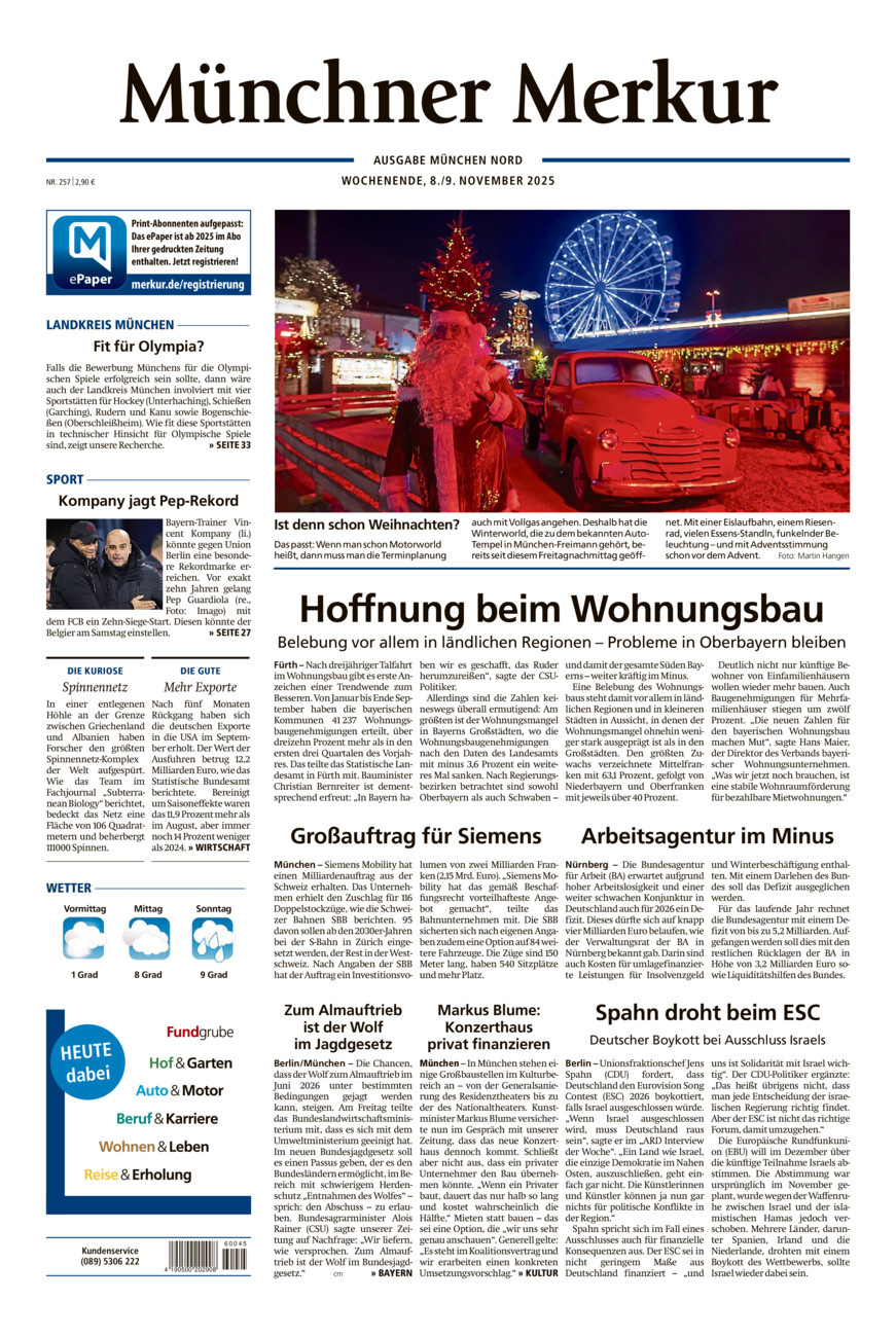Münchner Merkur -  Nord vom Samstag, 08.11.2025