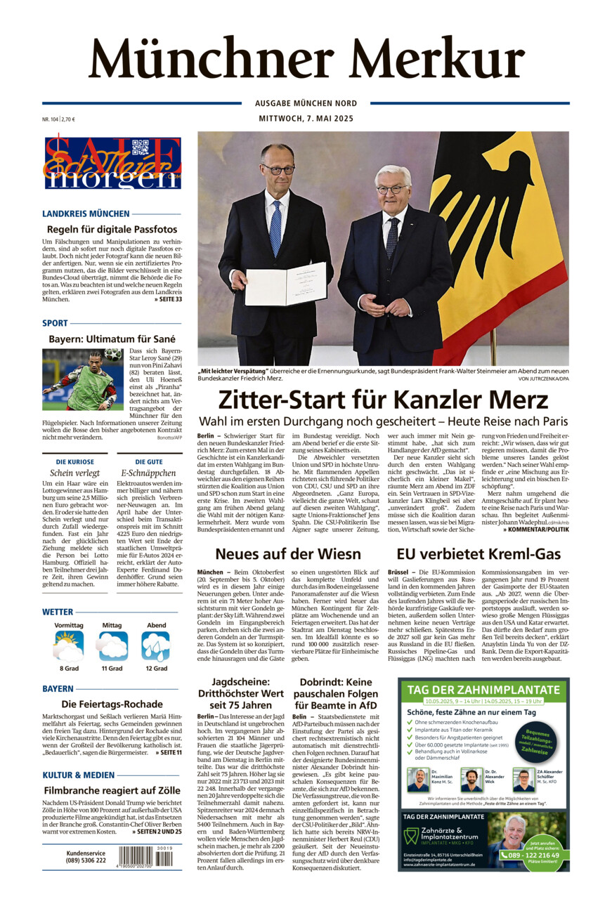 Münchner Merkur -  Nord vom Mittwoch, 07.05.2025
