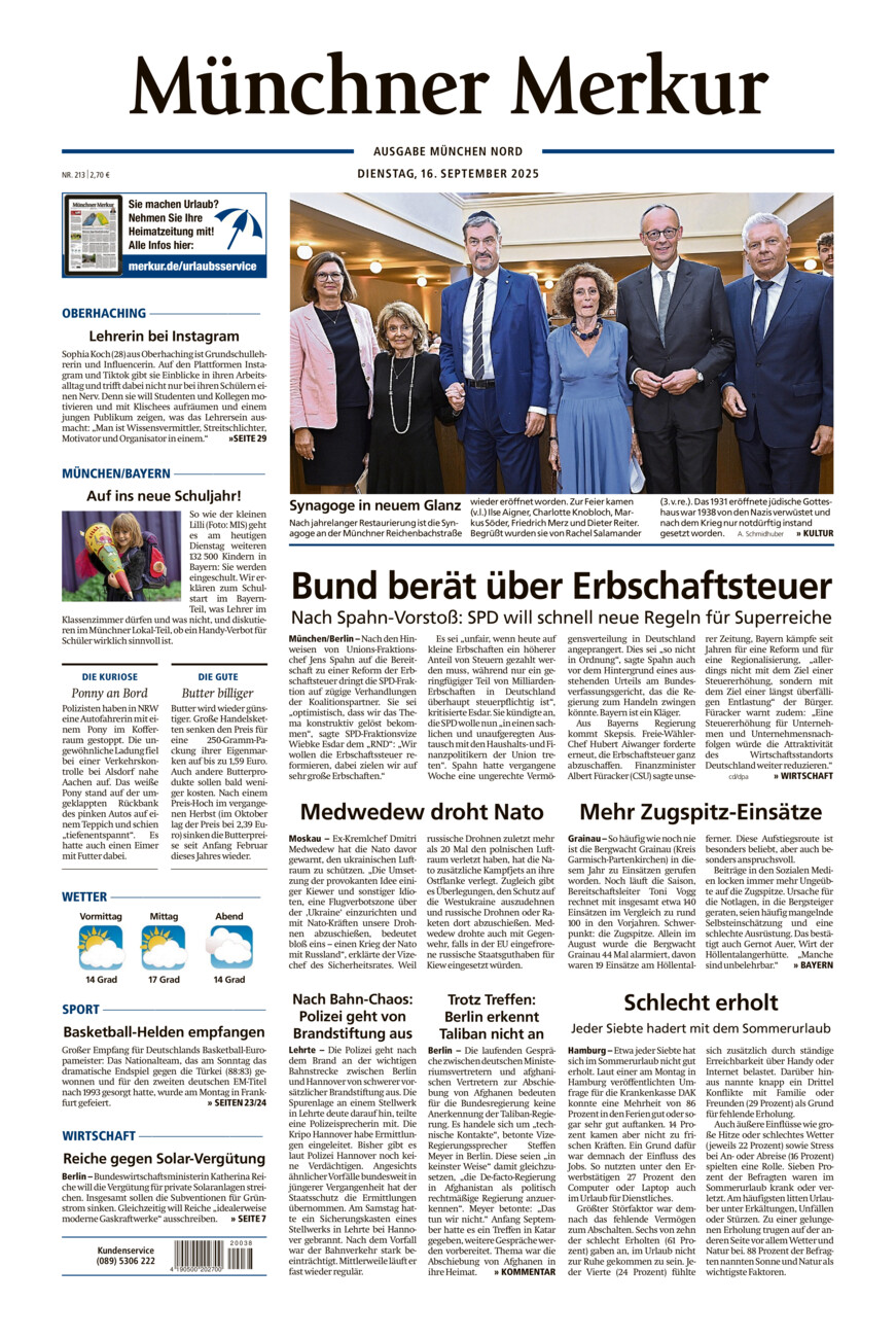 Münchner Merkur -  Nord vom Dienstag, 16.09.2025
