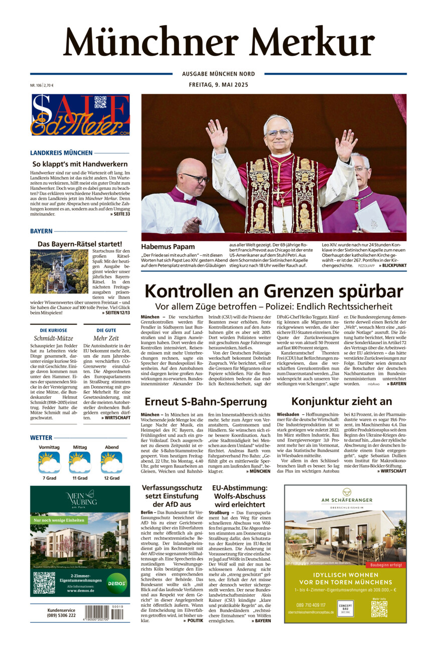 Münchner Merkur -  Nord vom Freitag, 09.05.2025