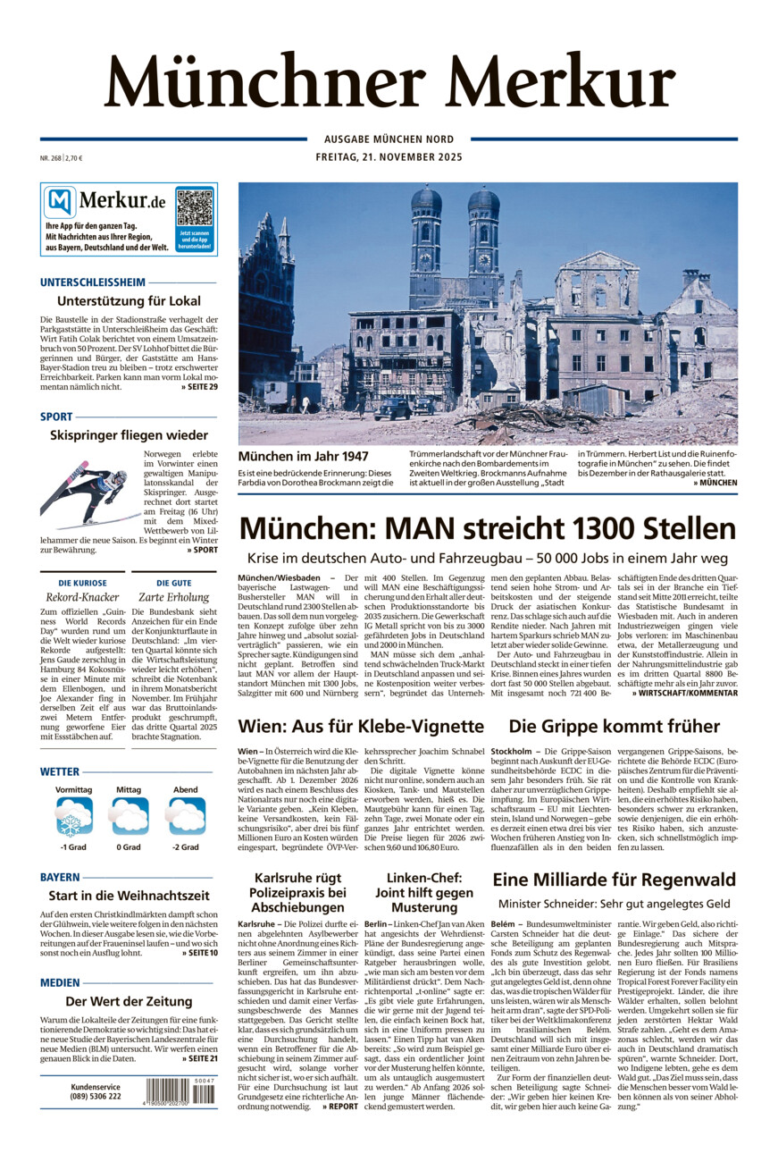 Münchner Merkur -  Nord vom Freitag, 21.11.2025