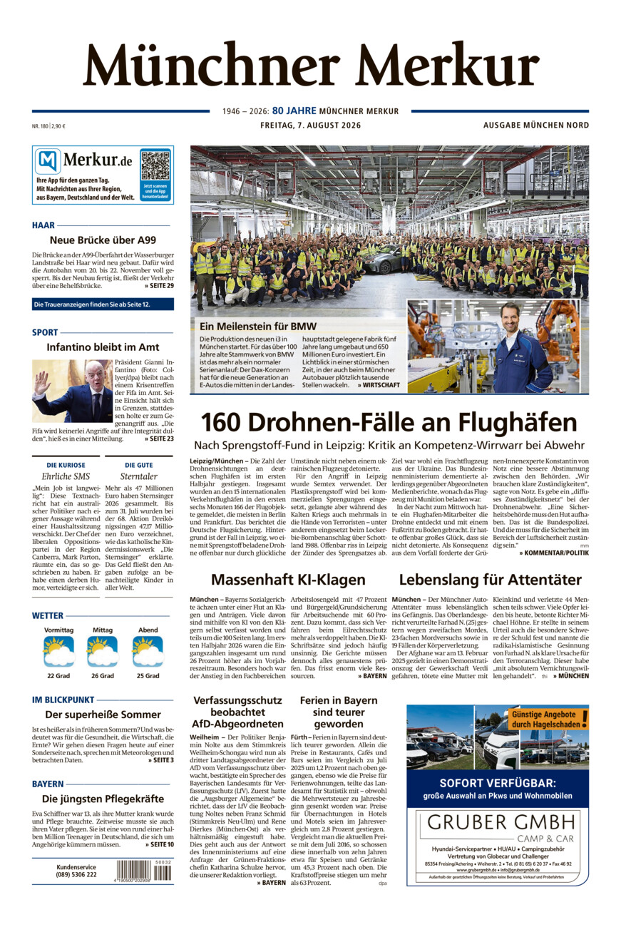 Münchner Merkur -  Nord vom Freitag, 07.08.2026