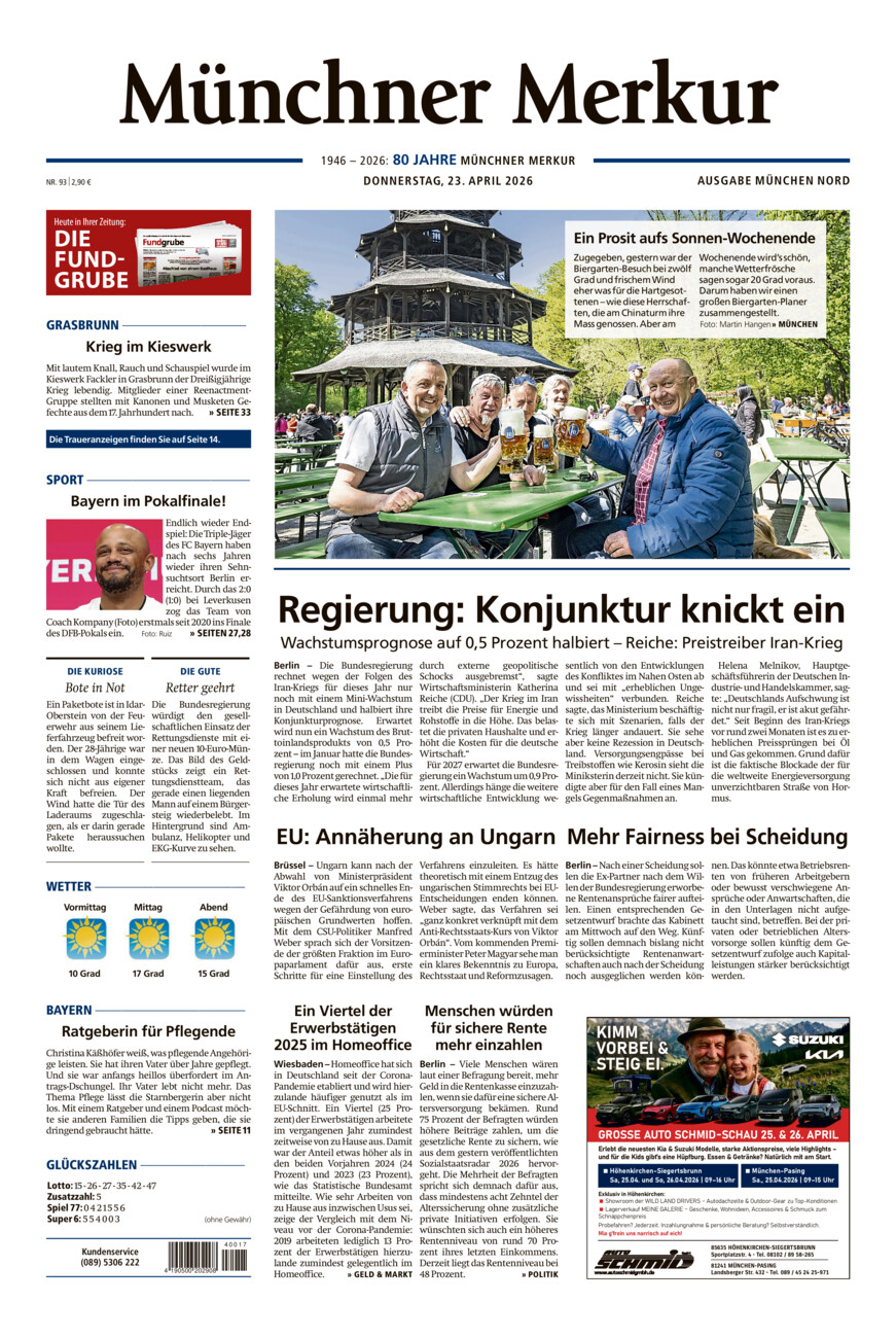 Münchner Merkur -  Nord vom Donnerstag, 23.04.2026