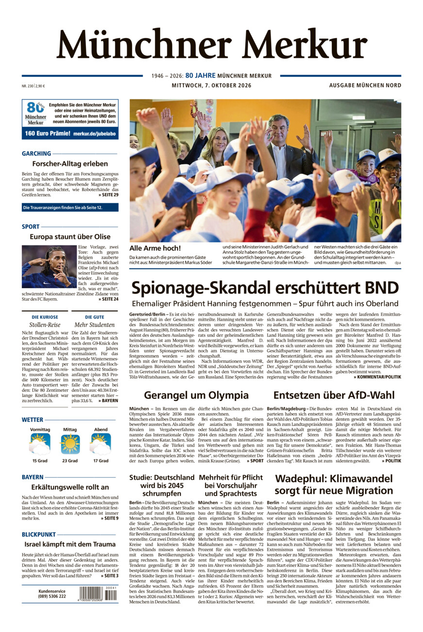 Münchner Merkur -  Nord vom Mittwoch, 07.10.2026