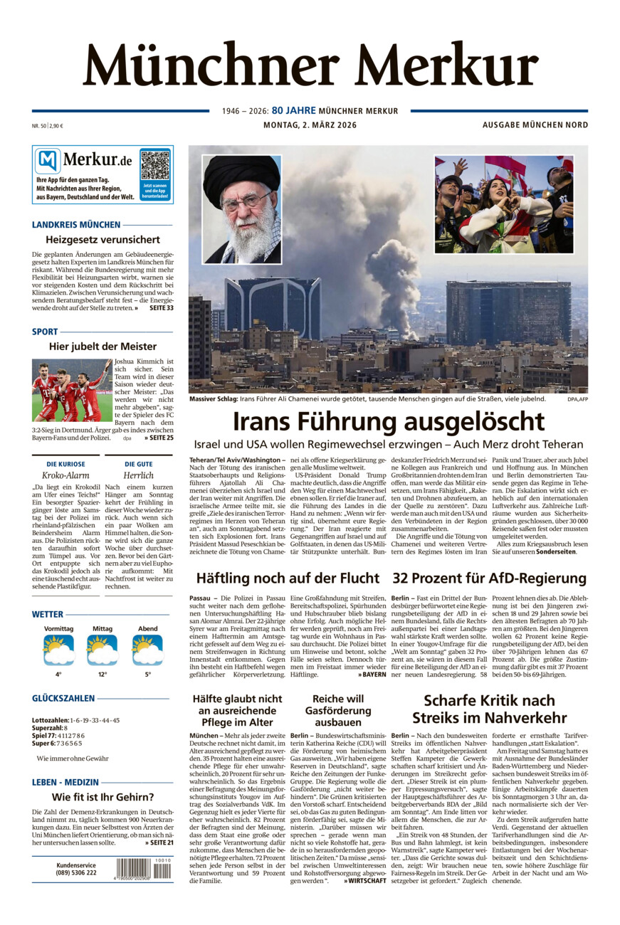 Münchner Merkur -  Nord vom Montag, 02.03.2026