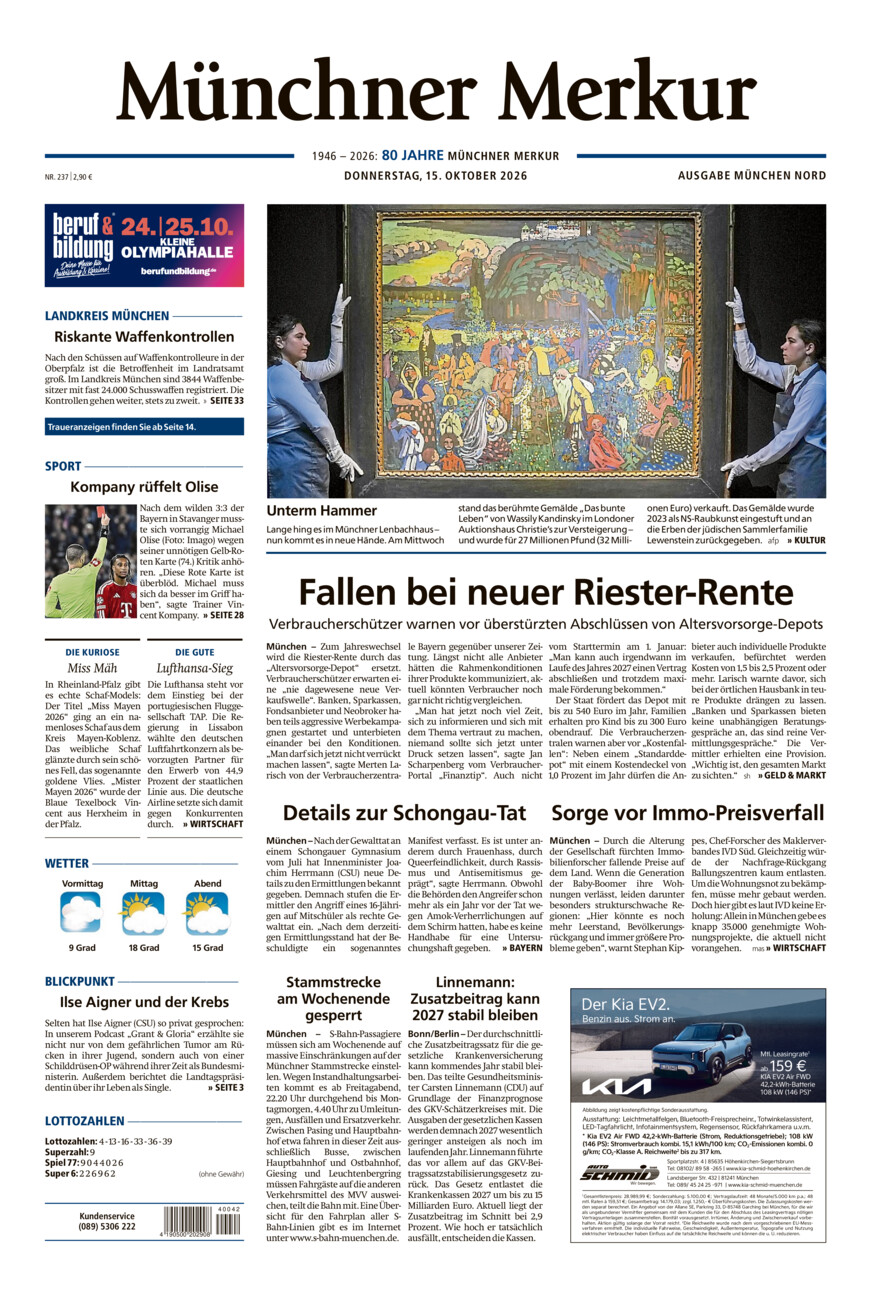 Münchner Merkur -  Nord vom Donnerstag, 15.10.2026