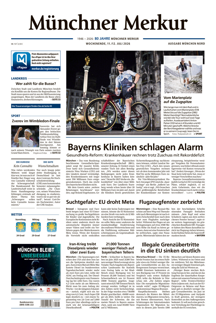 Münchner Merkur -  Nord vom Samstag, 11.07.2026