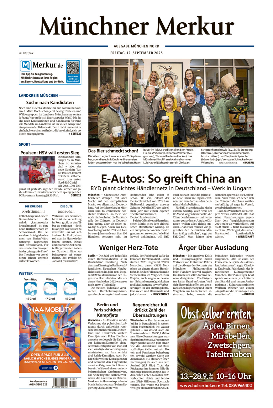 Münchner Merkur -  Nord vom Freitag, 12.09.2025