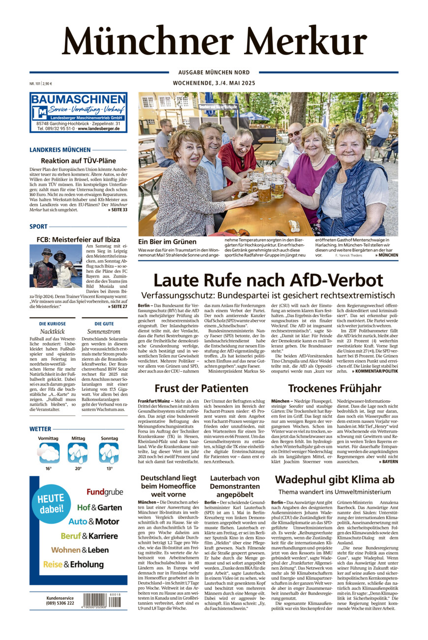 Münchner Merkur -  Nord vom Samstag, 03.05.2025