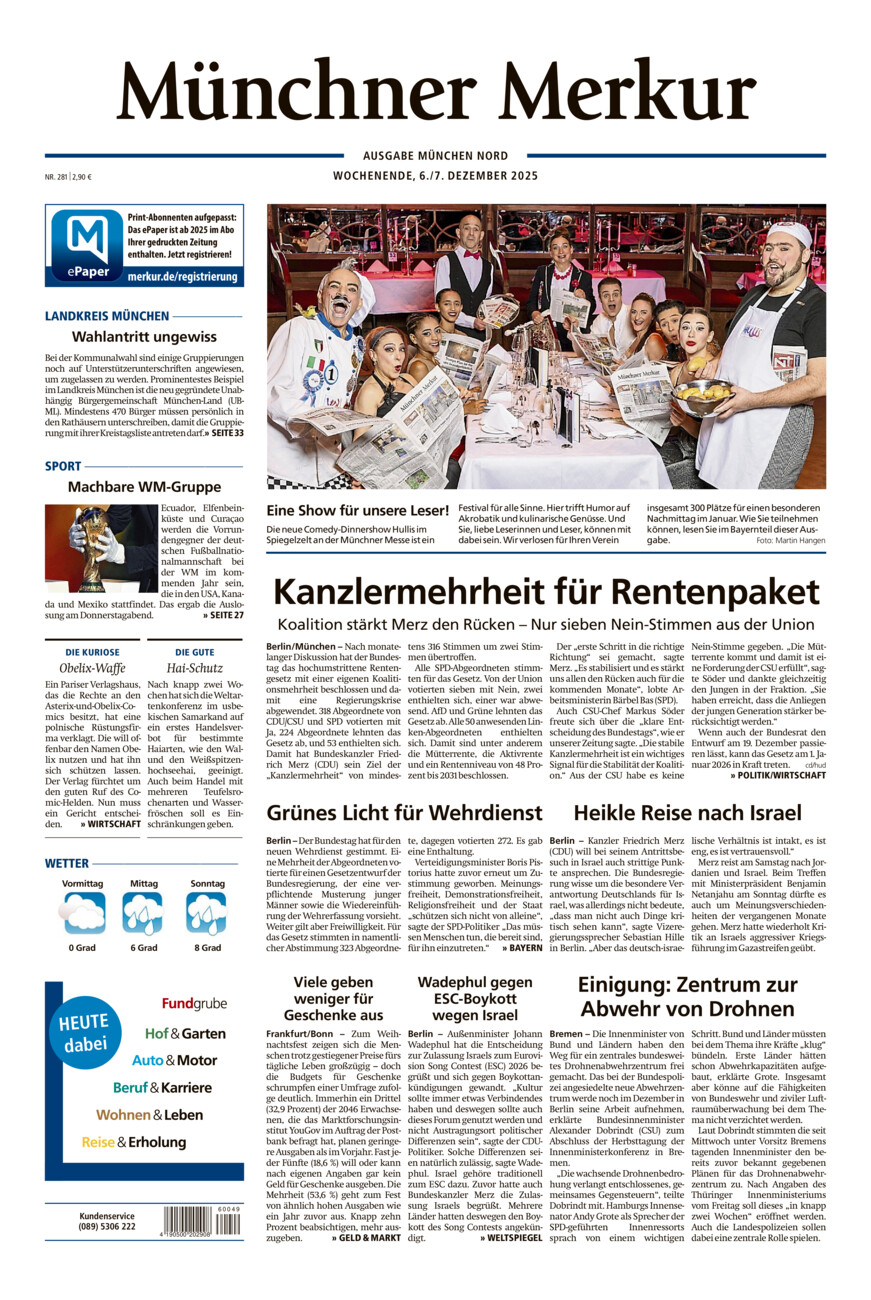 Münchner Merkur -  Nord vom Samstag, 06.12.2025