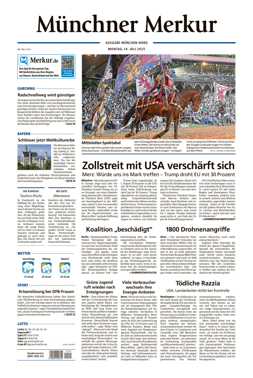 Münchner Merkur -  Nord vom Montag, 14.07.2025