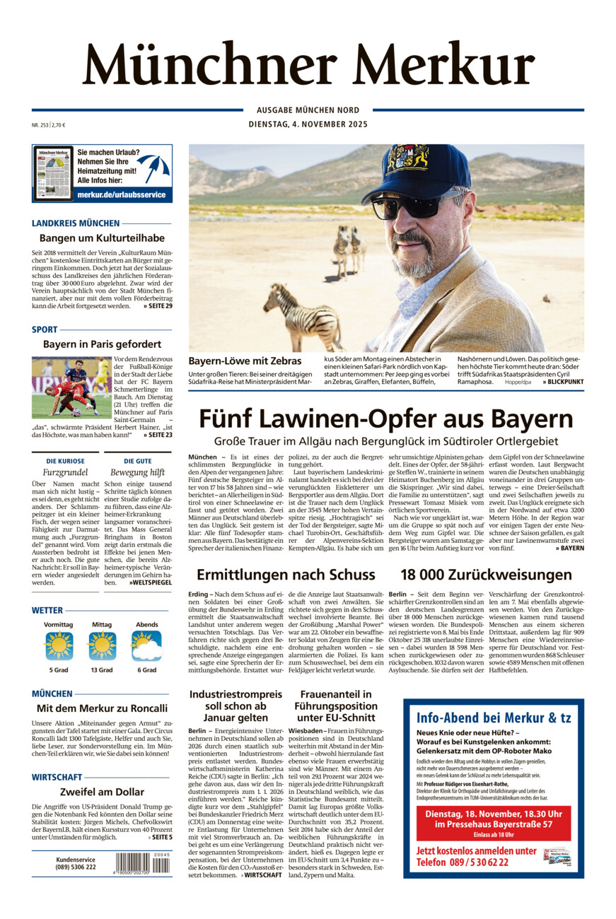 Münchner Merkur -  Nord vom Dienstag, 04.11.2025