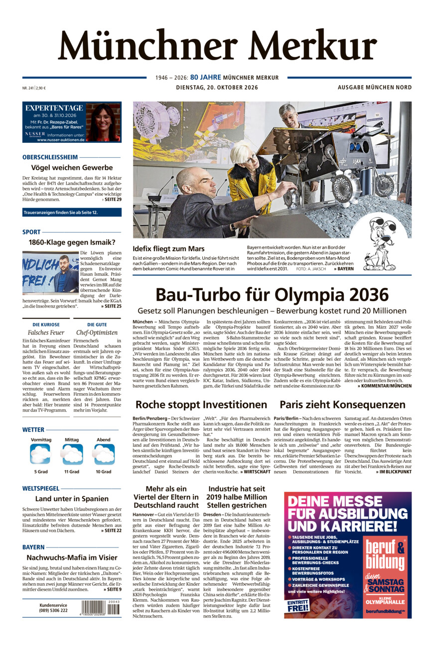 Münchner Merkur -  Nord vom Dienstag, 20.10.2026