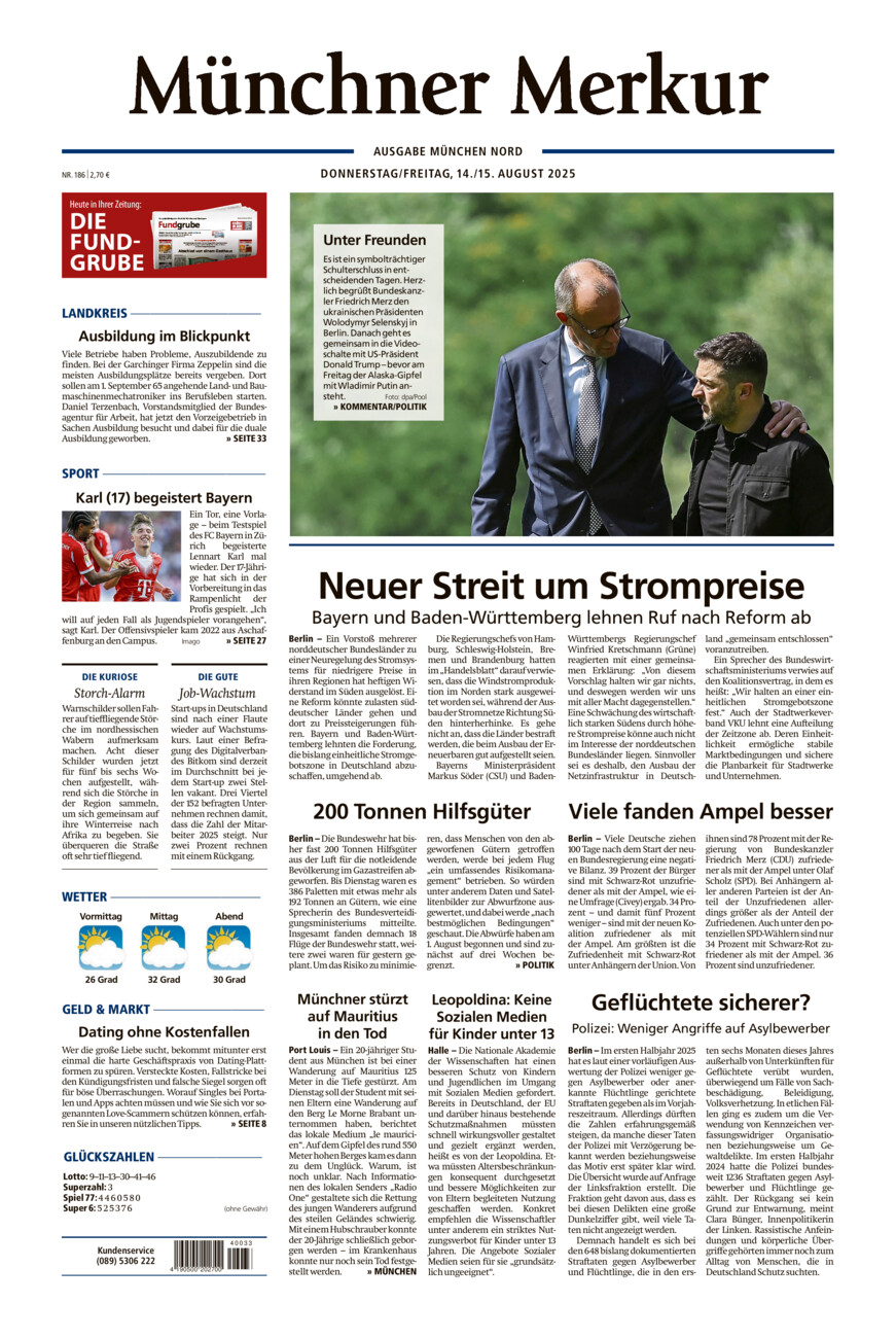 Münchner Merkur -  Nord vom Donnerstag, 14.08.2025