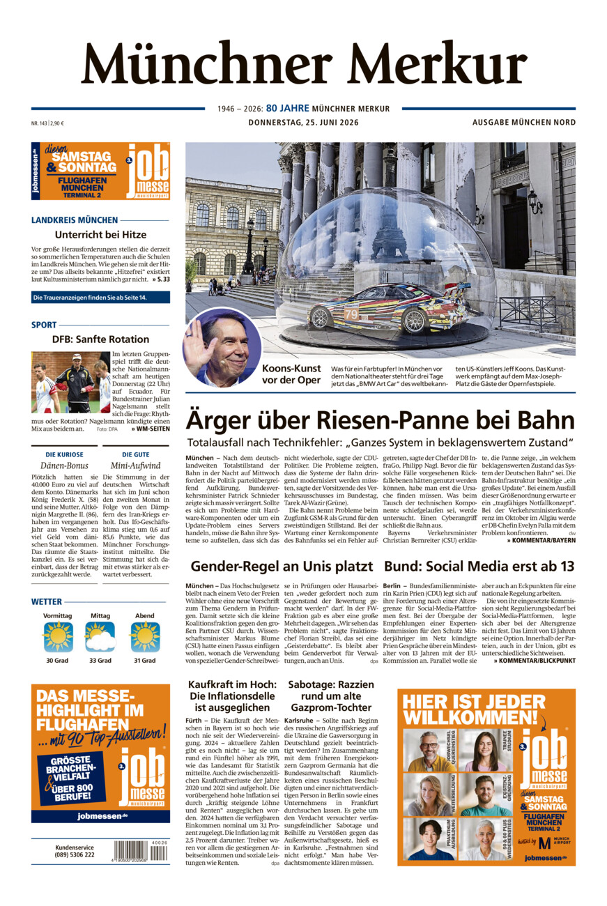 Münchner Merkur -  Nord vom Donnerstag, 25.06.2026