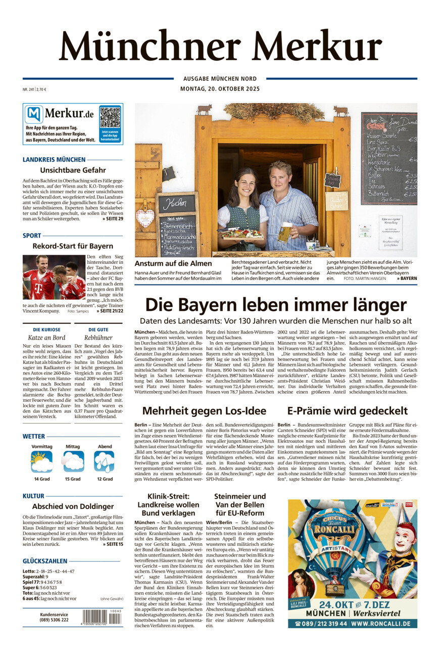 Münchner Merkur -  Nord vom Montag, 20.10.2025