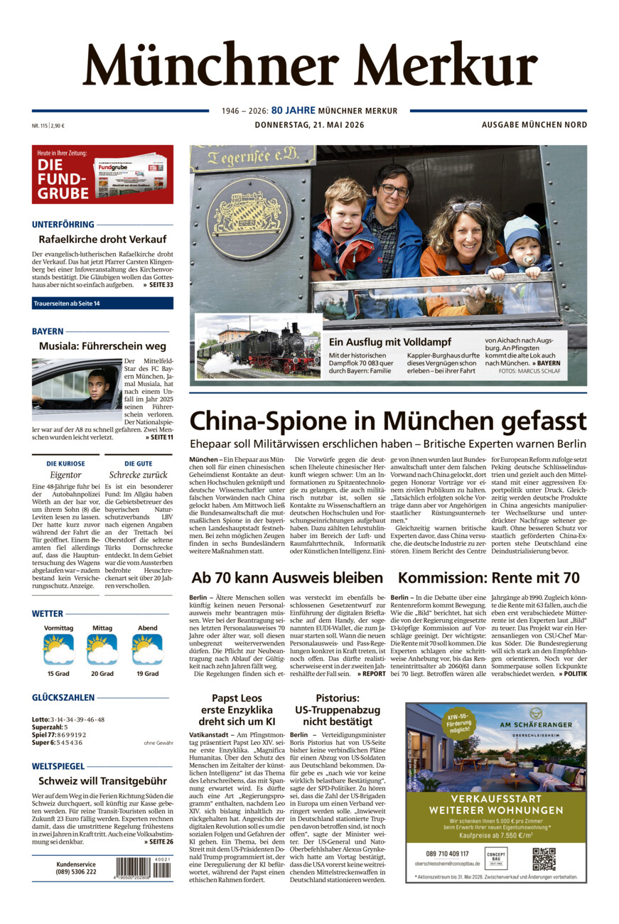 Münchner Merkur -  Nord vom Donnerstag, 21.05.2026