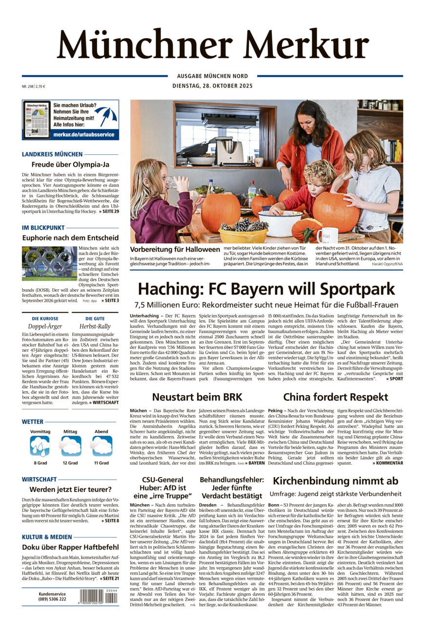 Münchner Merkur -  Nord vom Dienstag, 28.10.2025