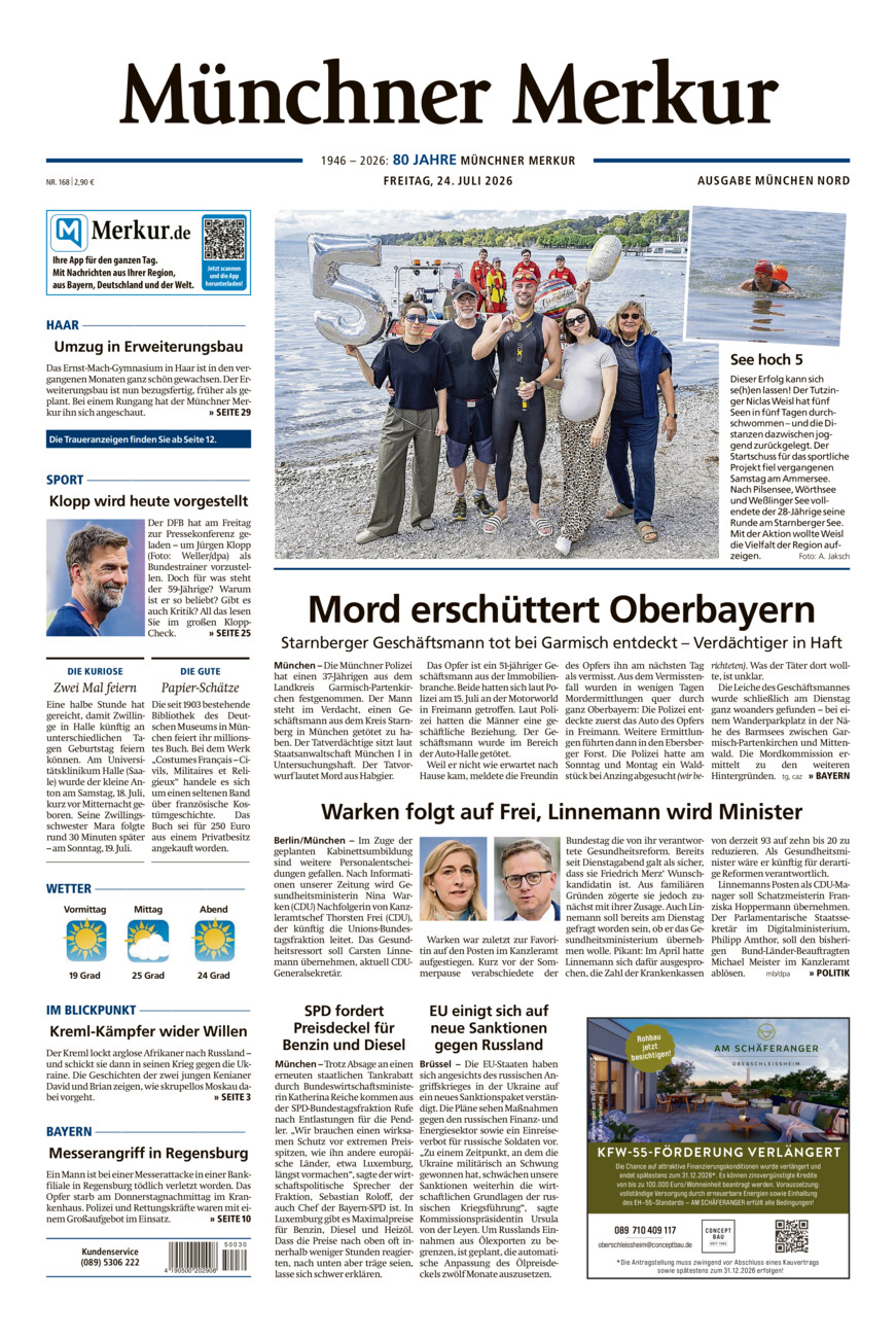 Münchner Merkur -  Nord vom Freitag, 24.07.2026