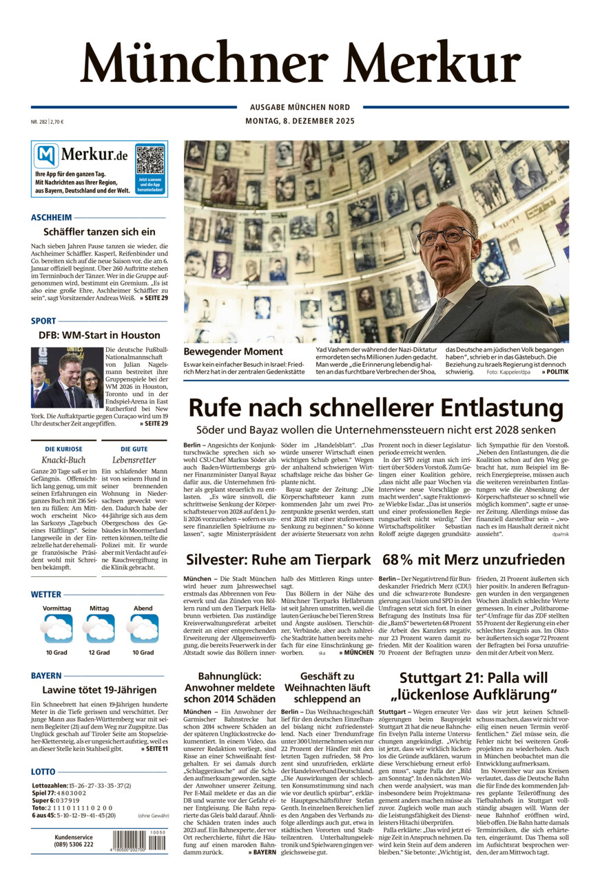 Münchner Merkur -  Nord vom Montag, 08.12.2025