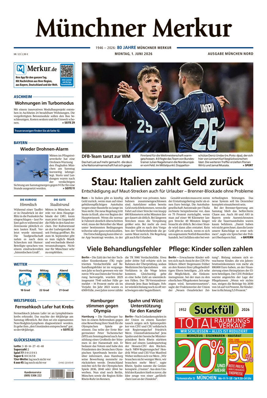 Münchner Merkur -  Nord vom Montag, 01.06.2026