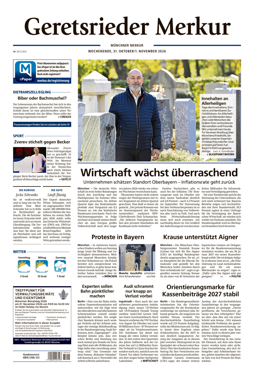 Geretsrieder Merkur vom Samstag, 31.10.2026