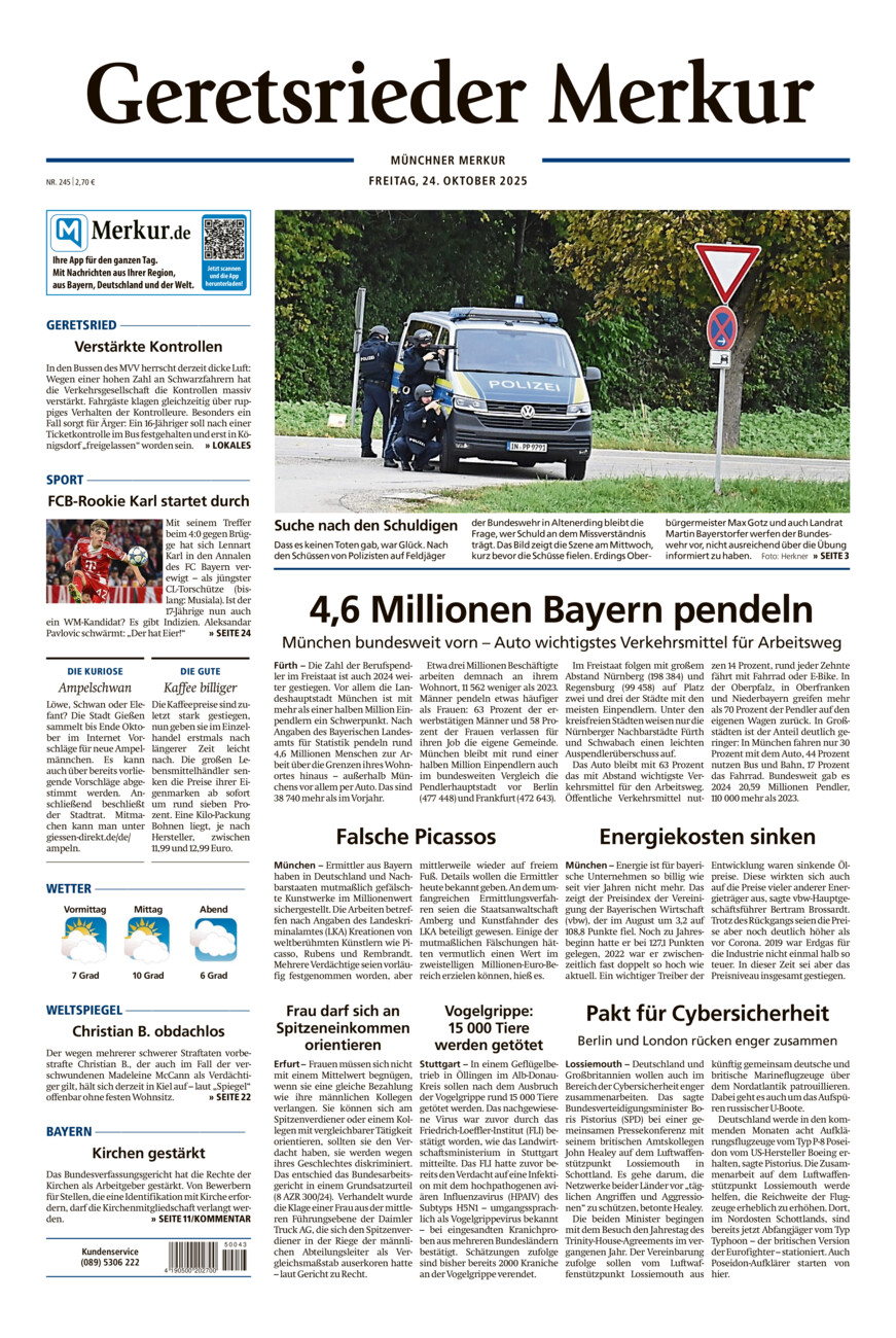 Geretsrieder Merkur vom Freitag, 24.10.2025
