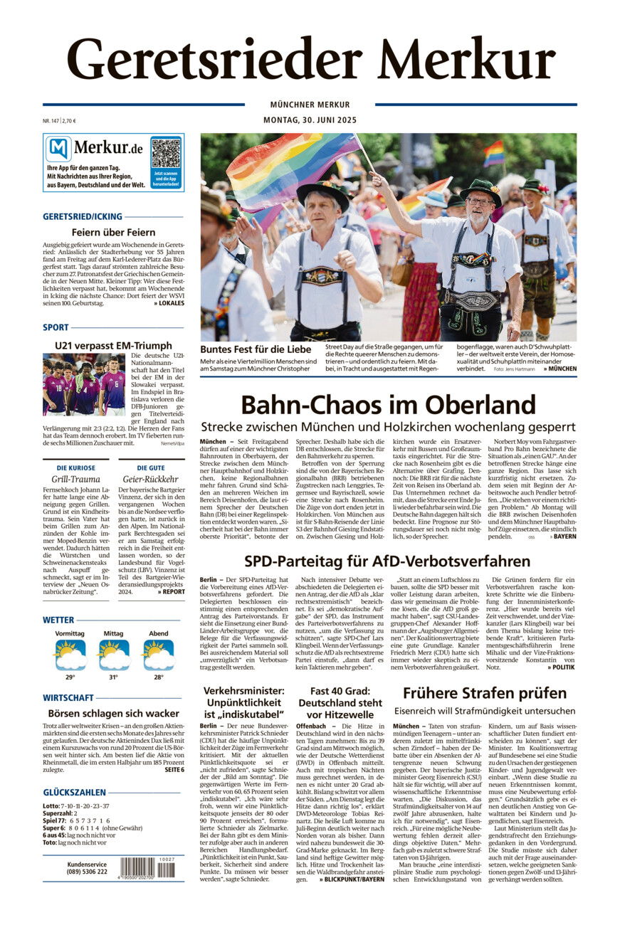 Geretsrieder Merkur vom Montag, 30.06.2025
