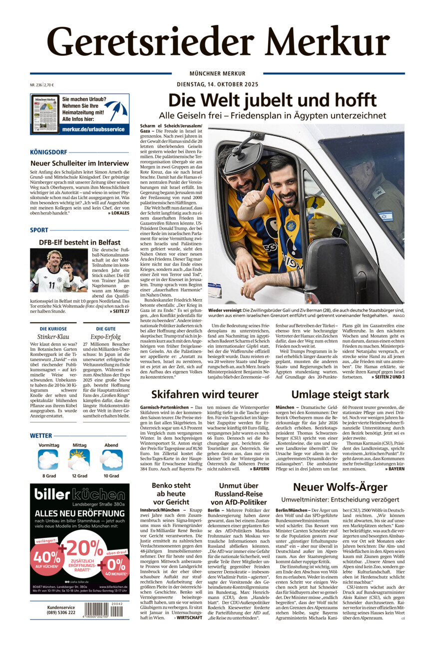 Geretsrieder Merkur vom Dienstag, 14.10.2025