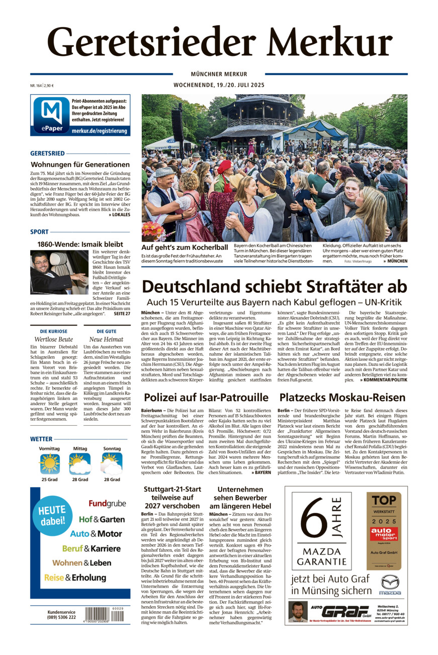Geretsrieder Merkur vom Samstag, 19.07.2025