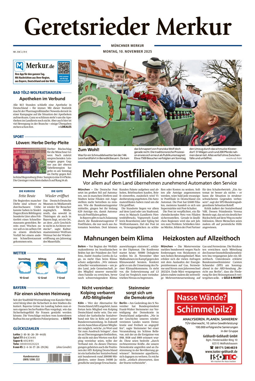 Geretsrieder Merkur vom Montag, 10.11.2025