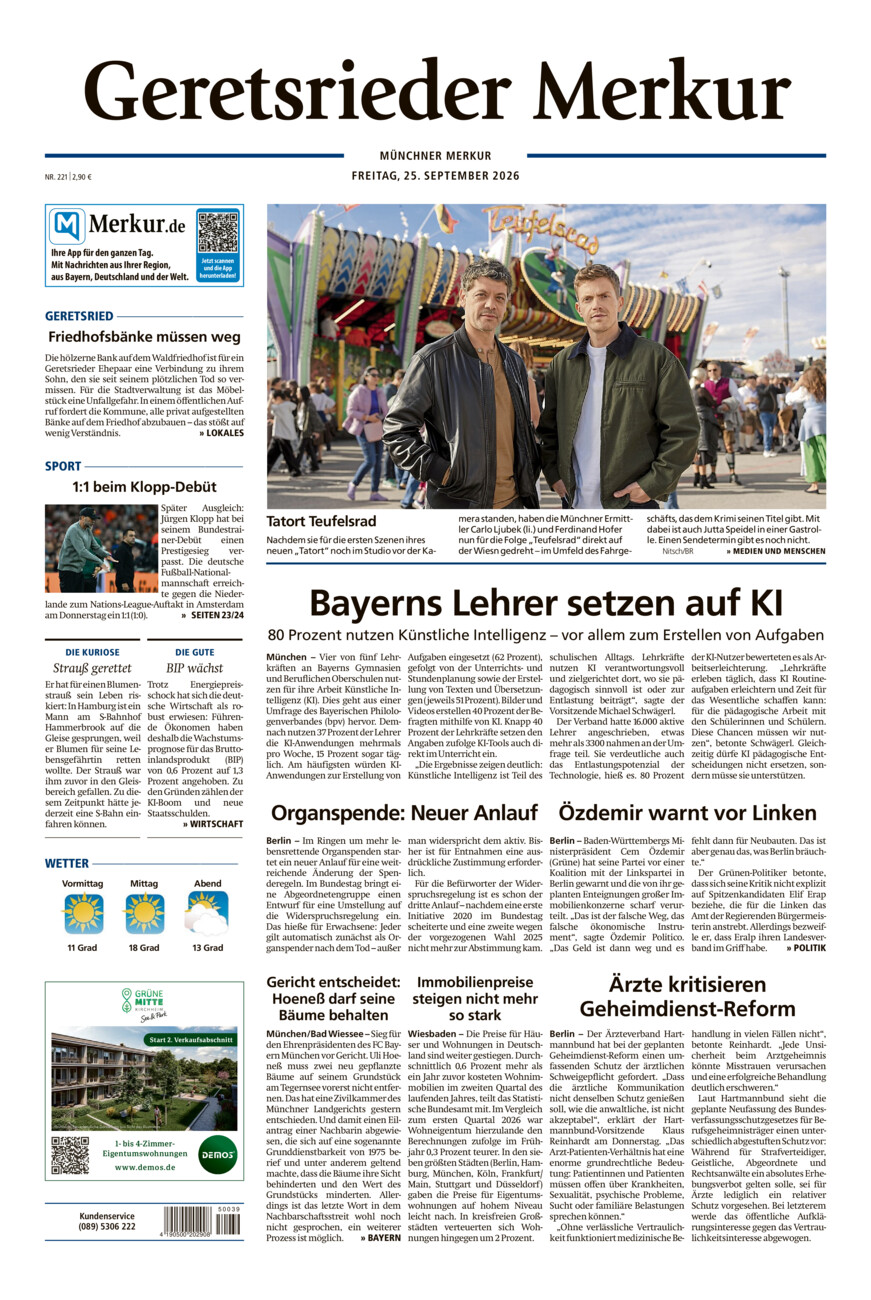 Geretsrieder Merkur vom Freitag, 25.09.2026
