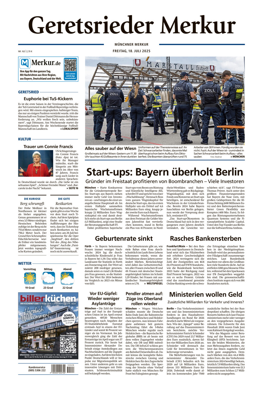 Geretsrieder Merkur vom Freitag, 18.07.2025