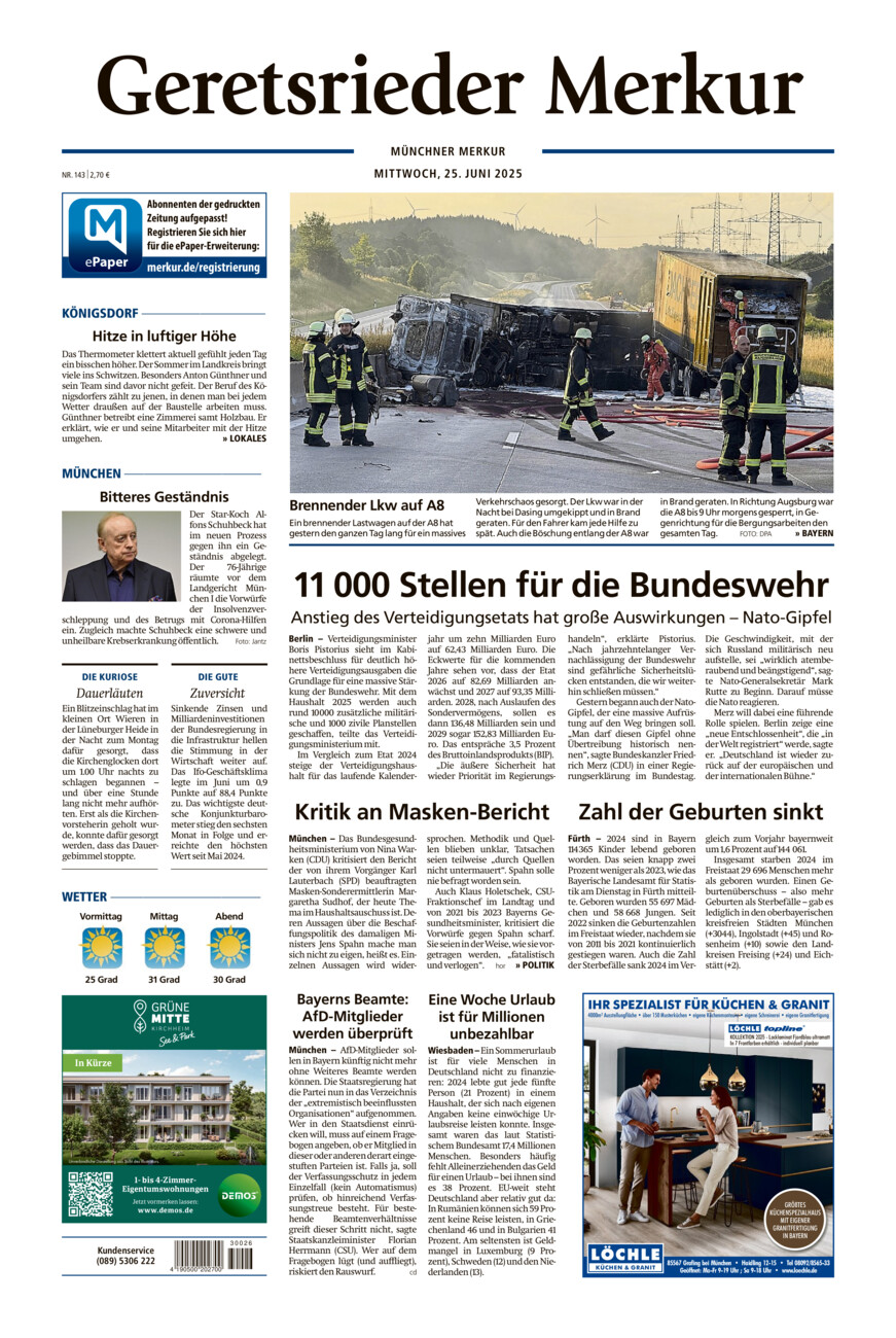 Geretsrieder Merkur vom Mittwoch, 25.06.2025