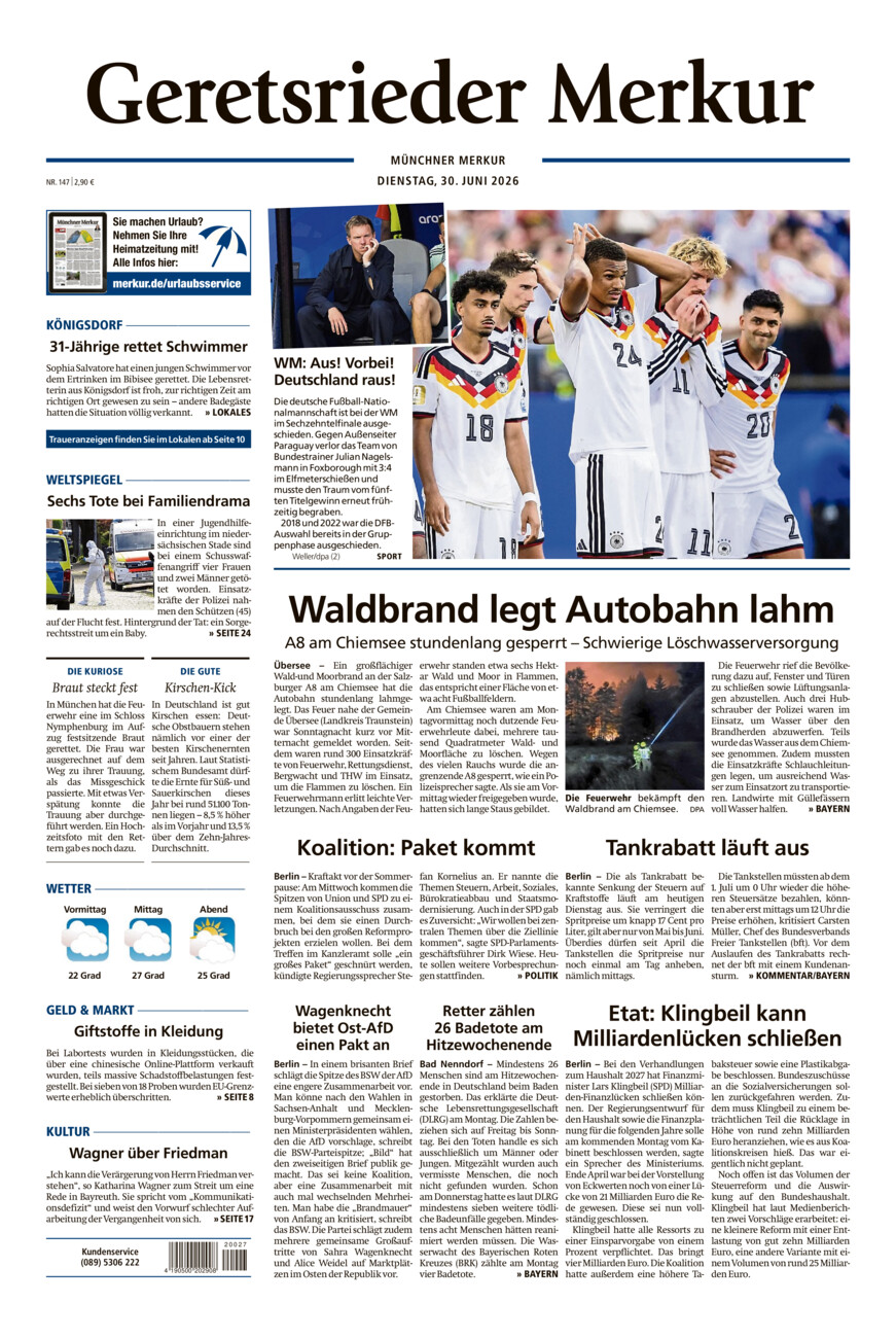 Geretsrieder Merkur vom Dienstag, 30.06.2026