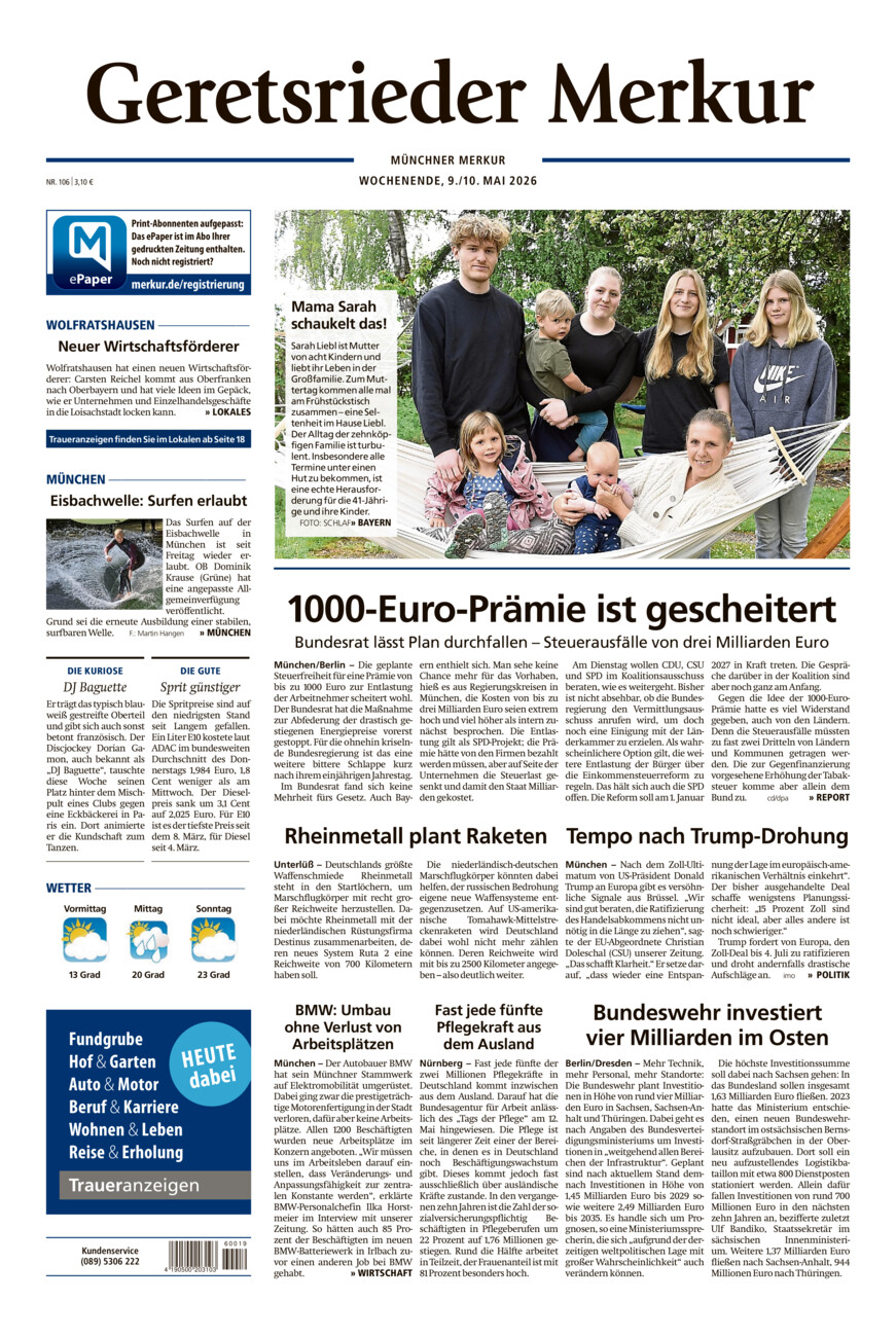 Geretsrieder Merkur vom Samstag, 09.05.2026