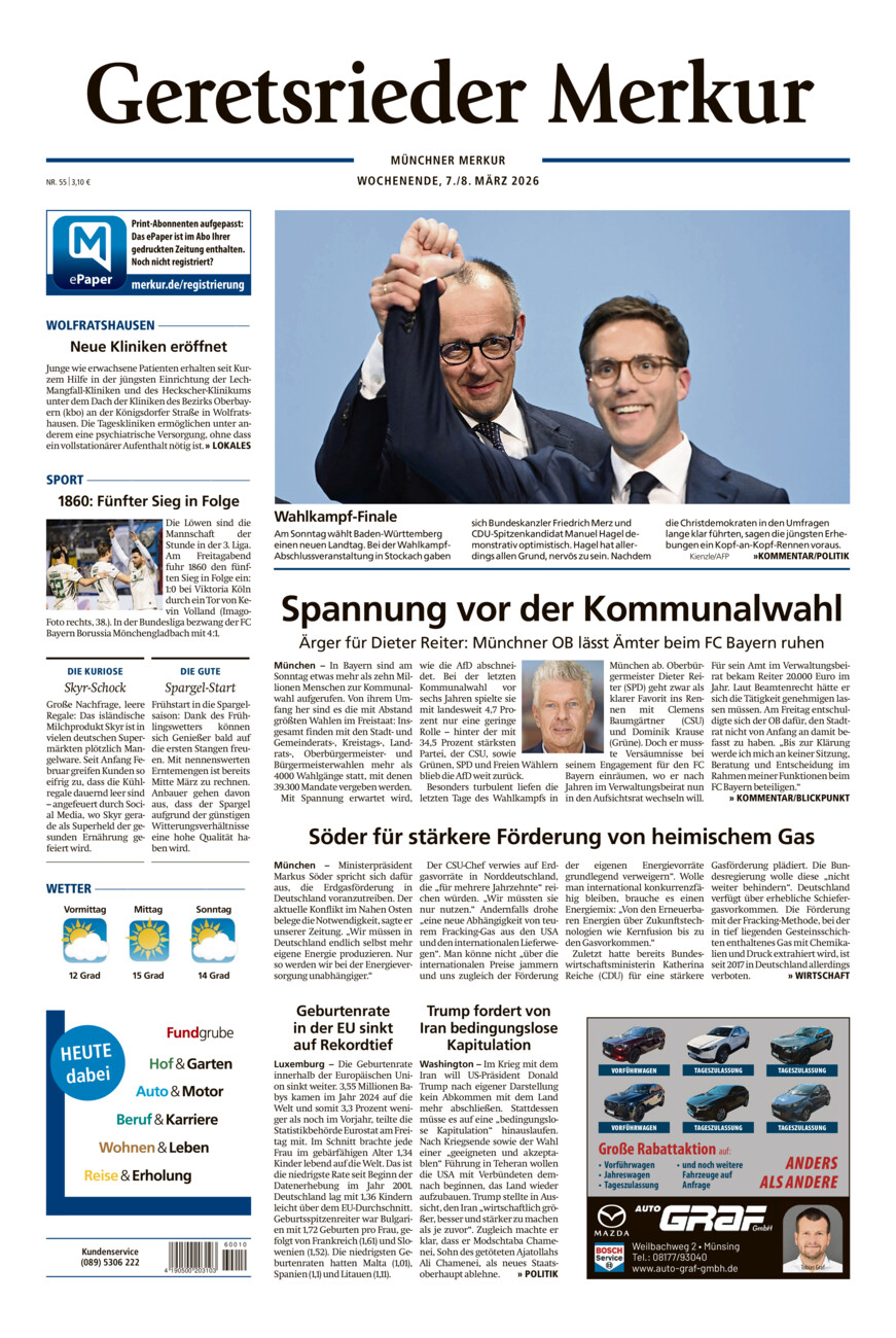 Geretsrieder Merkur vom Samstag, 07.03.2026
