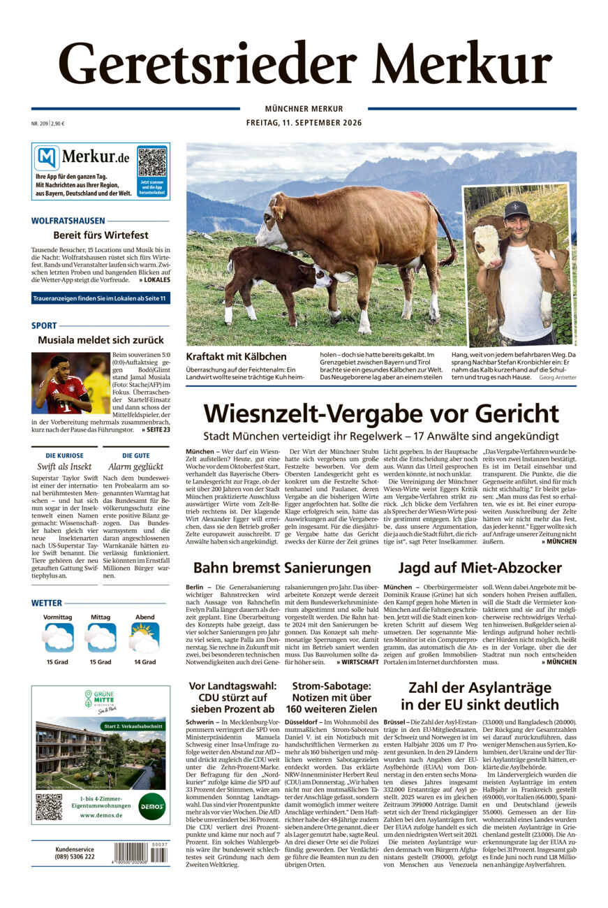 Geretsrieder Merkur vom Freitag, 11.09.2026