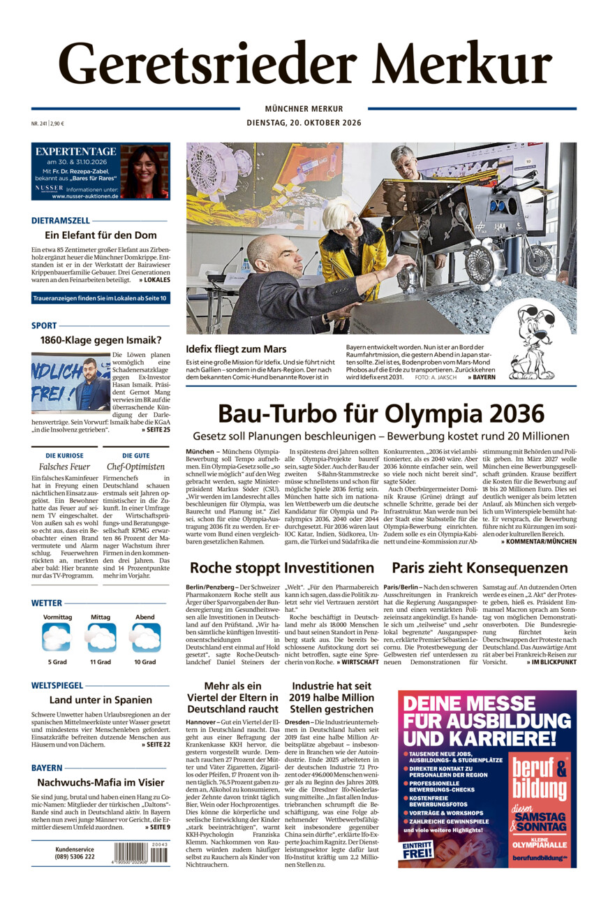 Geretsrieder Merkur vom Dienstag, 20.10.2026