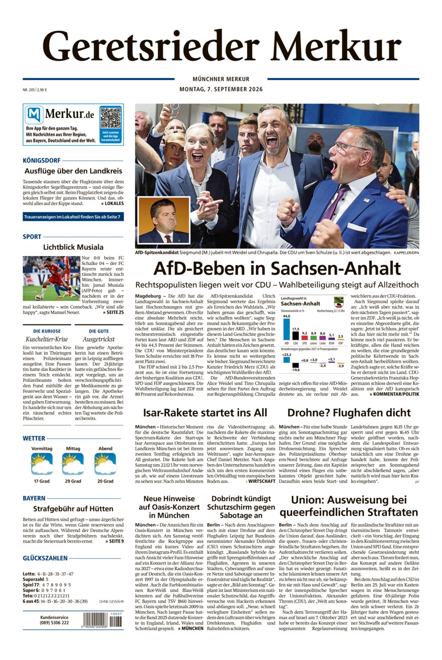 Geretsrieder Merkur vom Montag, 07.09.2026