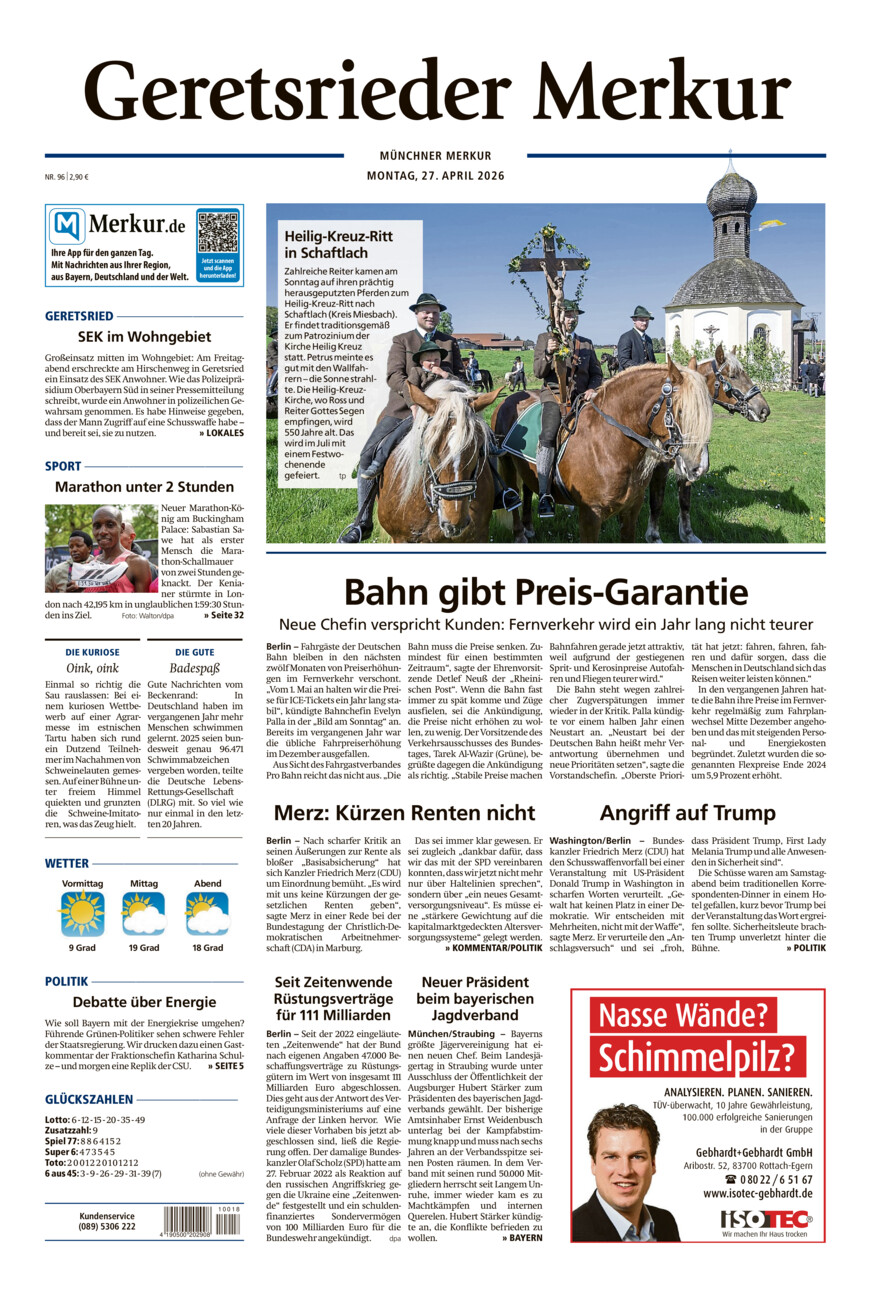 Geretsrieder Merkur vom Montag, 27.04.2026