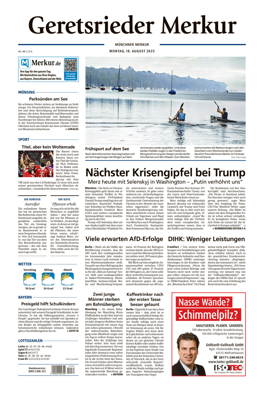 Geretsrieder Merkur vom Montag, 18.08.2025