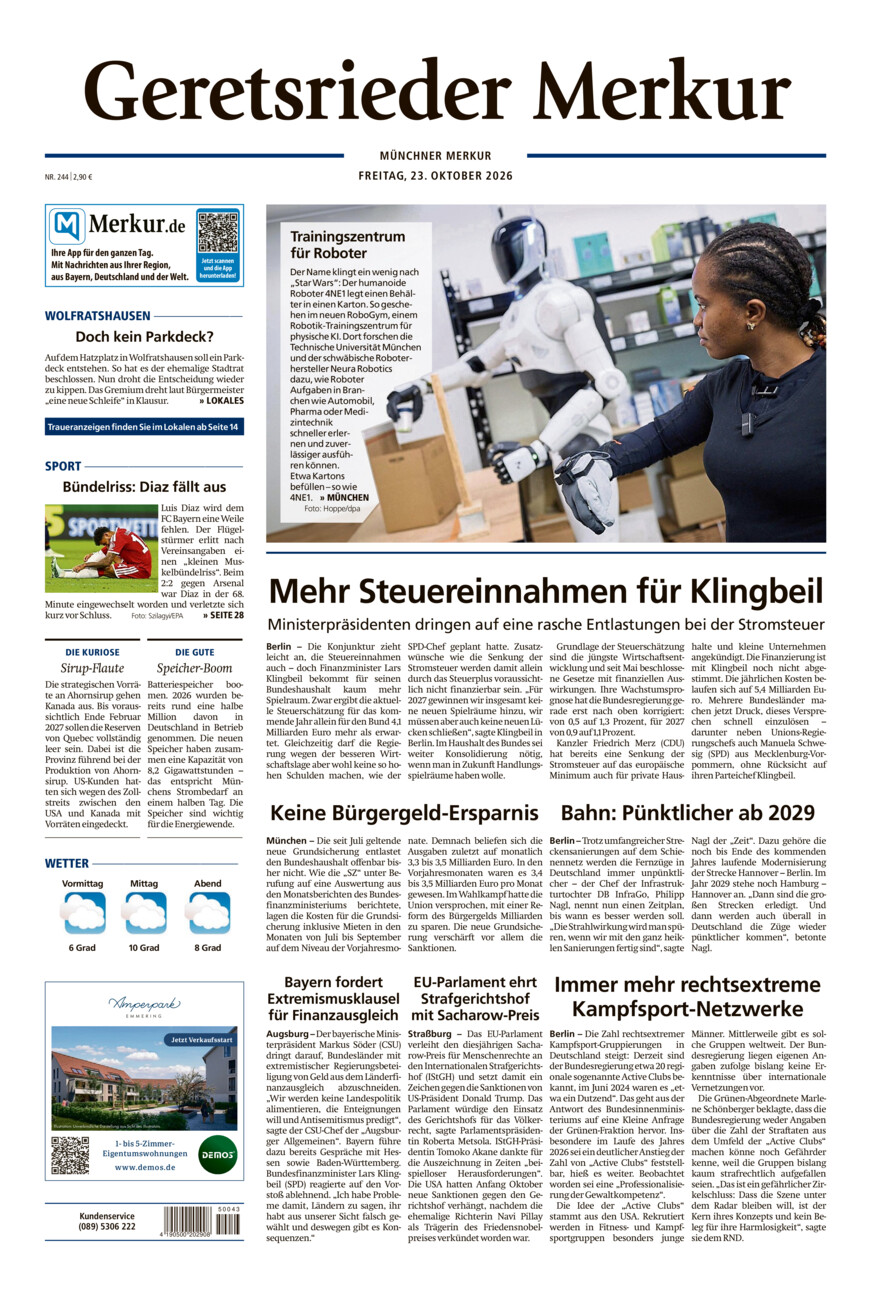 Geretsrieder Merkur vom Freitag, 23.10.2026