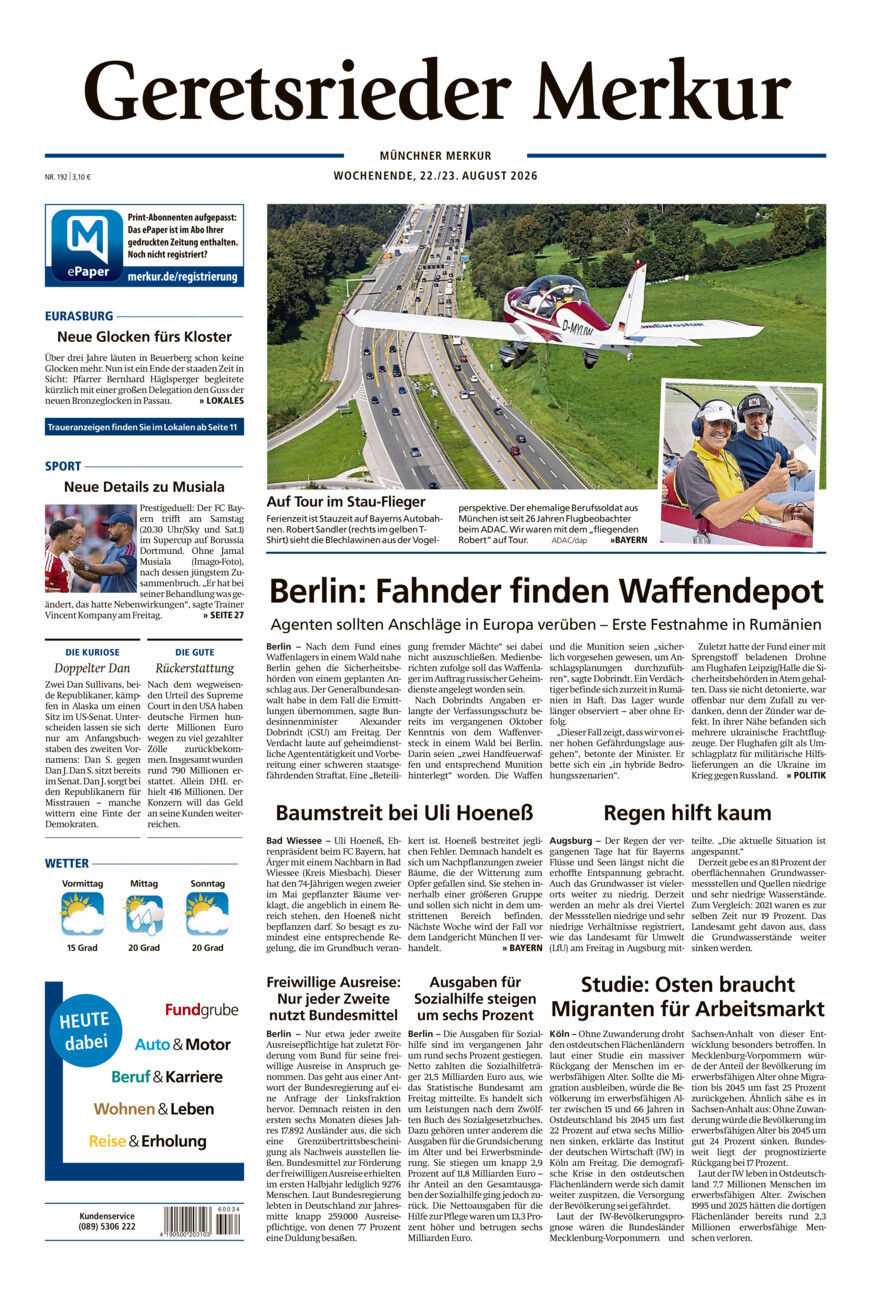 Geretsrieder Merkur vom Samstag, 22.08.2026