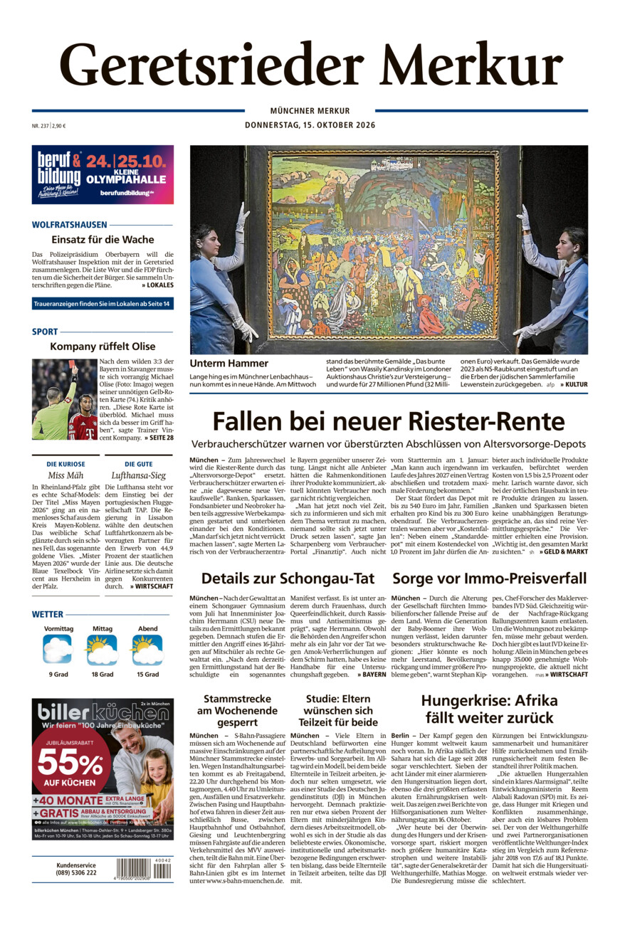 Geretsrieder Merkur vom Donnerstag, 15.10.2026