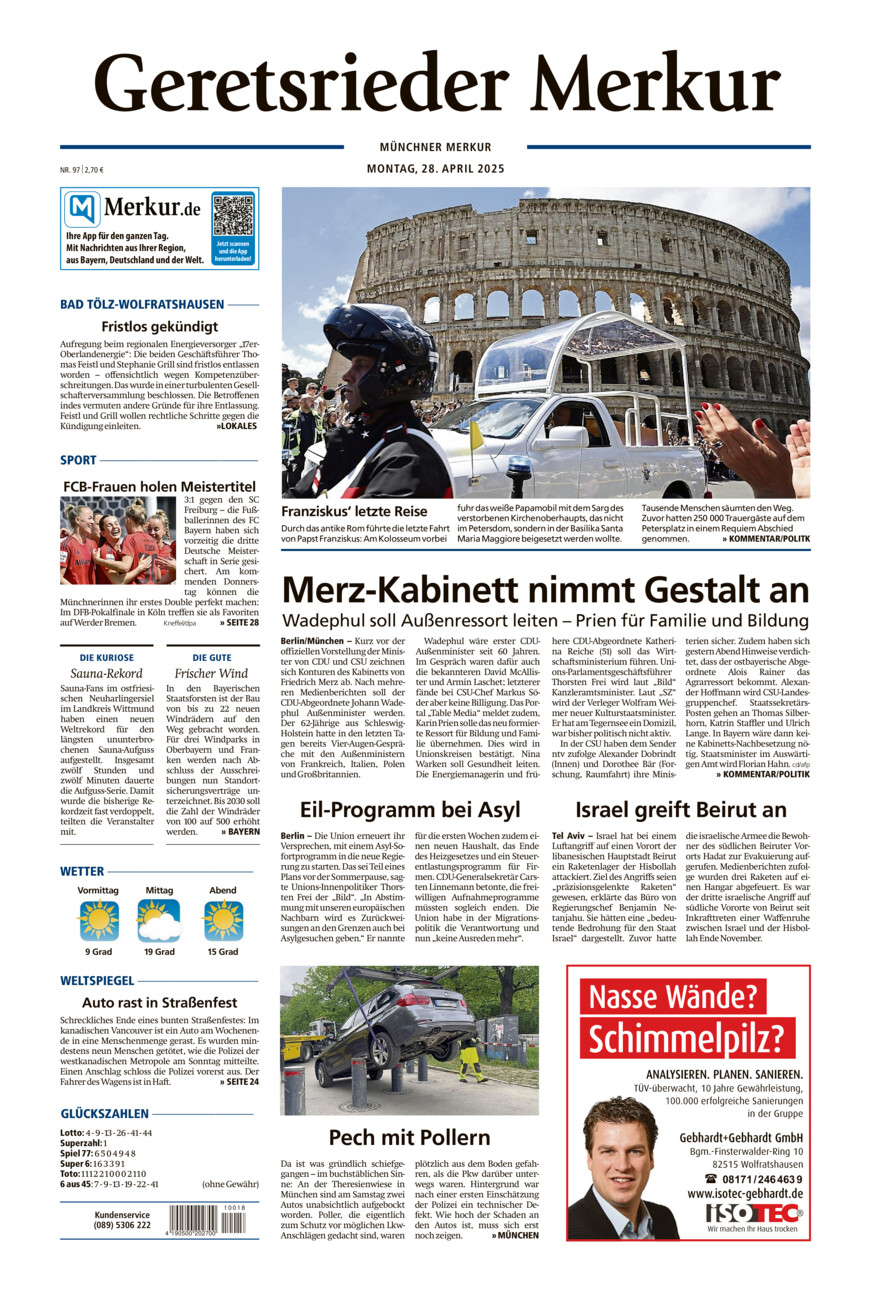 Geretsrieder Merkur vom Montag, 28.04.2025