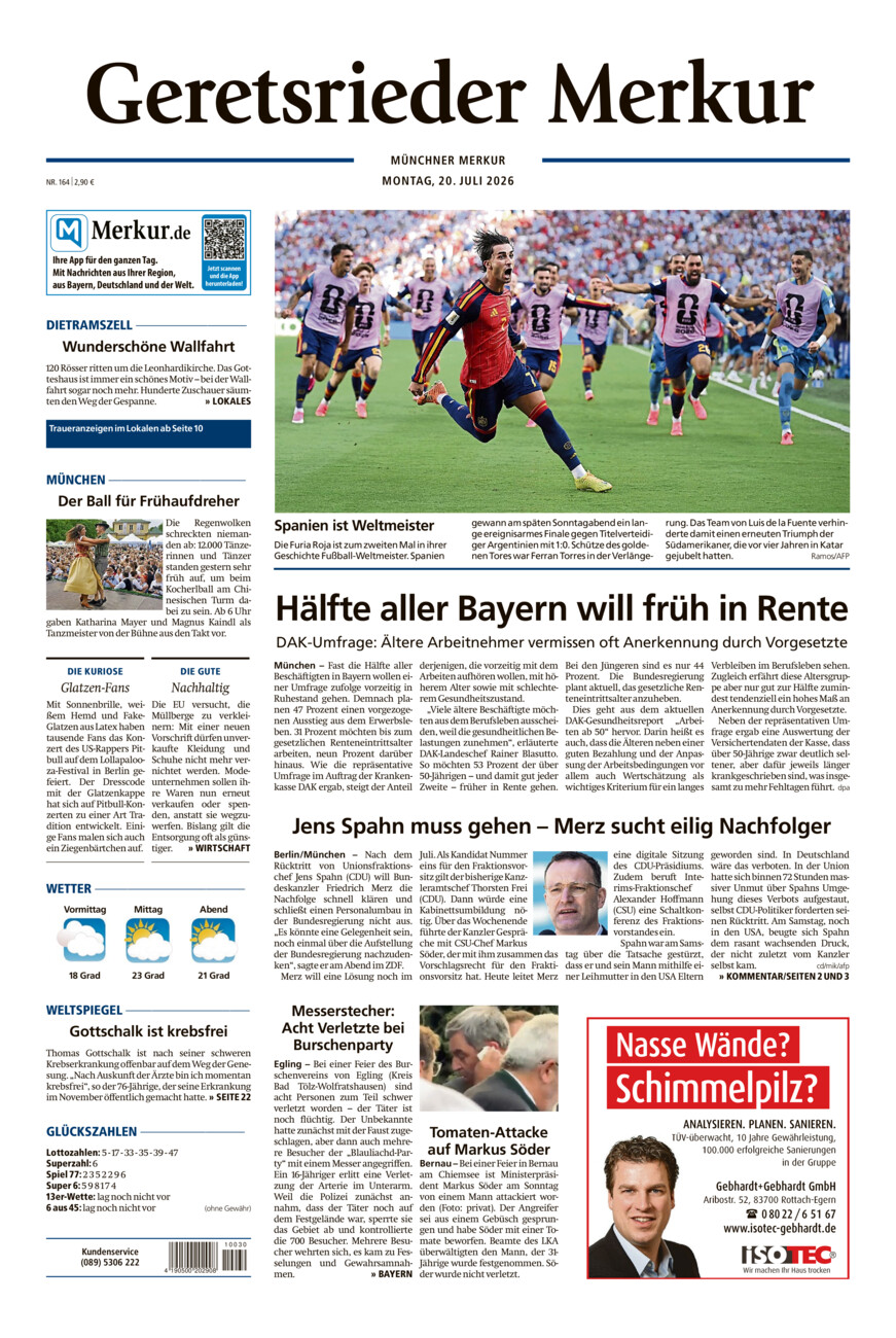 Geretsrieder Merkur vom Montag, 20.07.2026