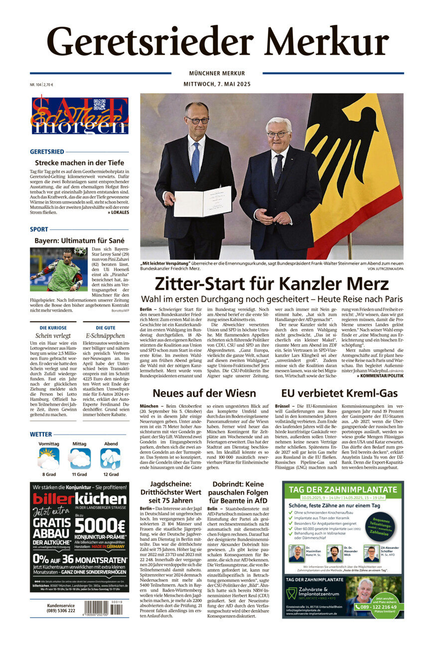 Geretsrieder Merkur vom Mittwoch, 07.05.2025