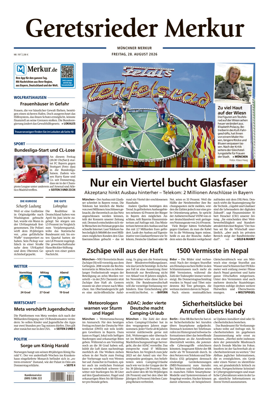 Geretsrieder Merkur vom Freitag, 28.08.2026