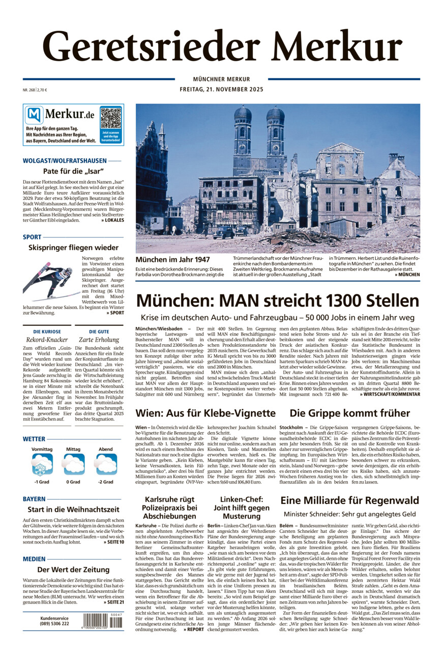 Geretsrieder Merkur vom Freitag, 21.11.2025